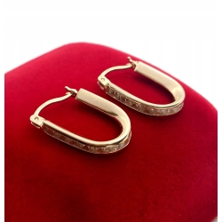 Złote kolczyki z cyrkoniami Pr.585 W:1,49gr Dł: 2cm