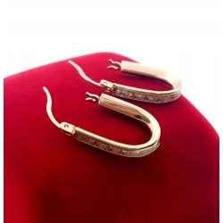 Złote kolczyki z cyrkoniami Pr.585 W:1,49gr Dł: 2cm