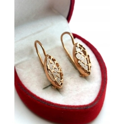 Złote kolczyki wiszące ażurowe Pr.583 W:2,12gr Dł:2cm Zapięcie angielskie
