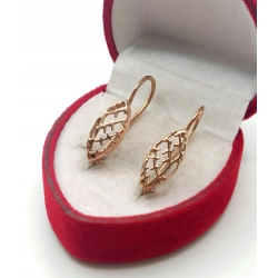 Złote kolczyki wiszące ażurowe Pr.583 W:2,12gr Dł:2cm Zapięcie angielskie