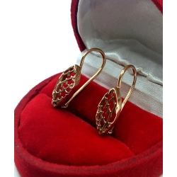 Złote kolczyki wiszące ażurowe Pr.583 W:2,12gr Dł:2cm Zapięcie angielskie