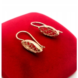 Złote kolczyki wiszące ażurowe Pr.583 W:2,12gr Dł:2cm Zapięcie angielskie