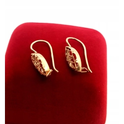 Złote kolczyki wiszące ażurowe Pr.583 W:2,12gr Dł:2cm Zapięcie angielskie