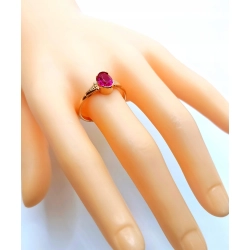 Złoty pierścionek z różowym kamieniem Pr.583 W:2,72gr Roz.23