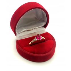 Złoty pierścionek z różowym kamieniem Pr.583 W:2,72gr Roz.23
