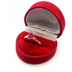 Złoty pierścionek z różowym kamieniem Pr.583 W:2,72gr Roz.23