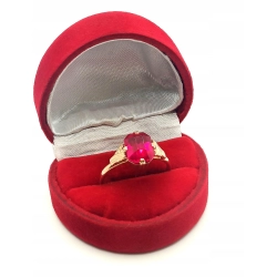 Złoty pierścionek z Rubinem synt. Pr.583 W:4,17gr Roz.21