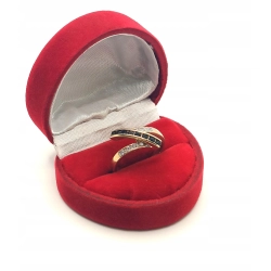 Złoty pierścionek szeroki zygzak z cyrkoniami Pr.585 W:3,34gr Roz.15