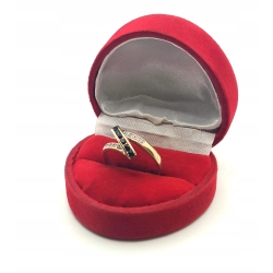 Złoty pierścionek szeroki zygzak z cyrkoniami Pr.585 W:3,34gr Roz.15