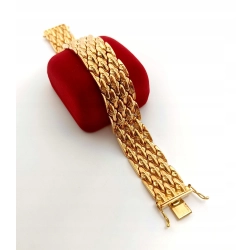 Złota bransoletka szeroka Pr.750 W:42,77gr Szer:2cm