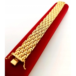 Złota bransoletka szeroka Pr.750 W:42,77gr Szer:2cm
