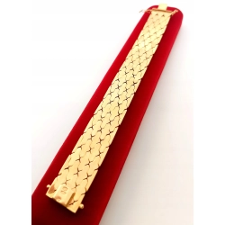 Złota bransoletka szeroka Pr.750 W:42,77gr Szer:2cm