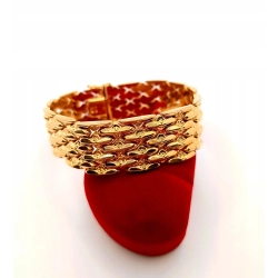 Złota bransoletka szeroka Pr.750 W:42,77gr Szer:2cm