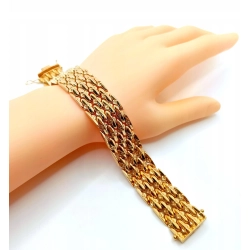 Złota bransoletka szeroka Pr.750 W:42,77gr Szer:2cm