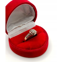 Złoty pierścionek z Diamentami 0,49ct + 0,35ct Pr.585 W:3,60gr R.11