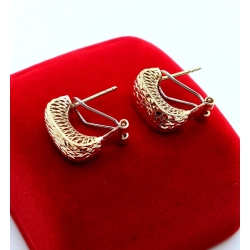 Złote kolczyki mieniące się Pr.585 W:3,09gr sztyft z klipsem