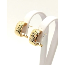 Złote kolczyki mieniące się Pr.585 W:3,09gr sztyft z klipsem