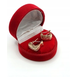 Złote kolczyki mieniące się Pr.585 W:3,09gr sztyft z klipsem