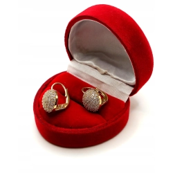 Złote kolczyki kopułki z cyrkoniami Pr.585 W:4,03gr angielskie zapięcie