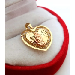 Złota zawieszka medalik Serce z Maryją Pr.585 W:1,16gr