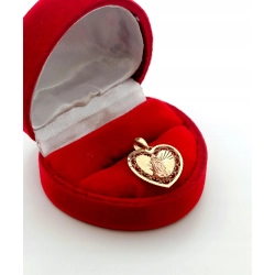 Złota zawieszka medalik Serce z Maryją Pr.585 W:1,16gr