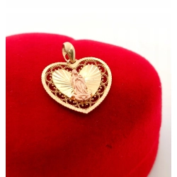 Złota zawieszka medalik Serce z Maryją Pr.585 W:1,16gr