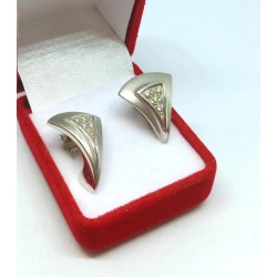 Złote kolczyki z Diamentami 0,15ct pr.750 W:7,42gr sztyft