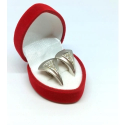 Złote kolczyki z Diamentami 0,15ct pr.750 W:7,42gr sztyft