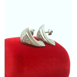 Złote kolczyki z Diamentami 0,15ct pr.750 W:7,42gr sztyft