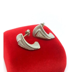 Złote kolczyki z Diamentami 0,15ct pr.750 W:7,42gr sztyft