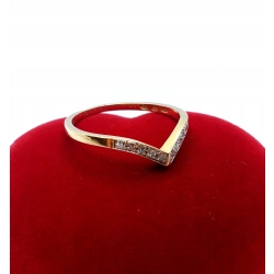 Złoty pierścionek z Diamentami 0,07ct Pr.750 W:1,48gr Roz.12