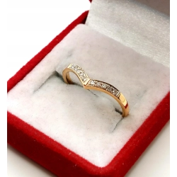 Złoty pierścionek z Diamentami 0,07ct Pr.750 W:1,48gr Roz.12