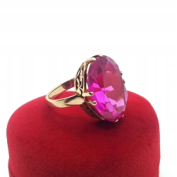 Złoty pierścionek Warmet nr kat.B586 rożowy owal Pr.585 W:8,27gr R.14