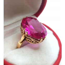 Złoty pierścionek Warmet nr kat.B586 rożowy owal Pr.585 W:8,27gr R.14