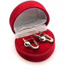 Złote kolczyki bicolor z kulką Dł:2,5cm Pr.585 W:2,63gr