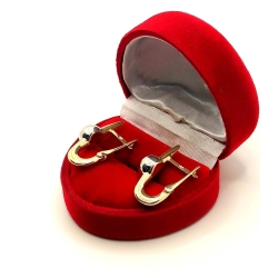 Złote kolczyki bicolor z kulką Dł:2,5cm Pr.585 W:2,63gr