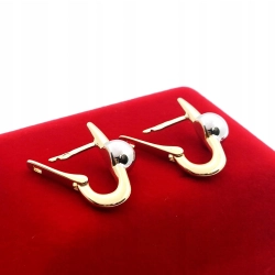 Złote kolczyki bicolor z kulką Dł:2,5cm Pr.585 W:2,63gr