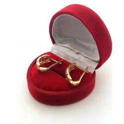 Złoe kolczyki ażurowy grecki wzór z cyrkoniami P.585 W:4,02gr Dł:1,7cm