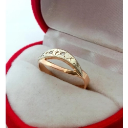 Złoty pierścionek płaski z cyrkoniami Pr.583 W:2,23gr R.13
