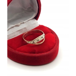 Złoty pierścionek płaski z cyrkoniami Pr.583 W:2,23gr R.13