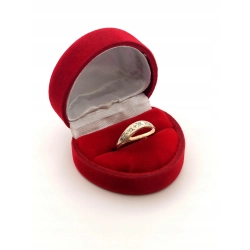 Złoty pierścionek płaski z cyrkoniami Pr.583 W:2,23gr R.13