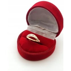 Złoty pierścionek płaski z cyrkoniami Pr.583 W:2,23gr R.13