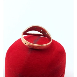 Złoty pierścionek płaski z cyrkoniami Pr.583 W:2,23gr R.13