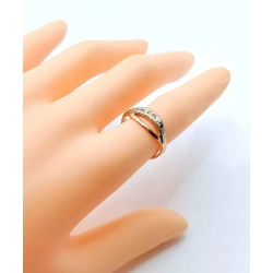 Złoty pierścionek płaski z cyrkoniami Pr.583 W:2,23gr R.13