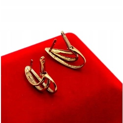 Złote kolczyki podłużne trzy kółka Pr.333 W:2,45gr Dł:2cm