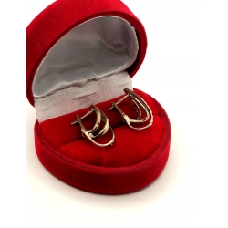 Złote kolczyki podłużne trzy kółka Pr.333 W:2,45gr Dł:2cm