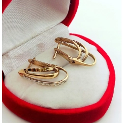 Złote kolczyki podłużne trzy kółka Pr.333 W:2,45gr Dł:2cm
