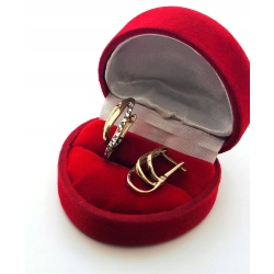 Złote kolczyki podłużne trzy kółka Pr.333 W:2,45gr Dł:2cm