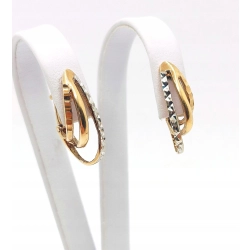 Złote kolczyki podłużne trzy kółka Pr.333 W:2,45gr Dł:2cm