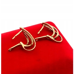 Złote kolczyki podłużne trzy kółka Pr.333 W:2,45gr Dł:2cm